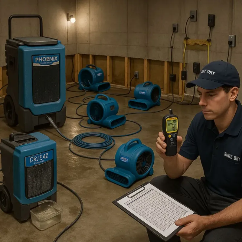 Structural Drying and Dehumidification process in Orangeburg County, SC